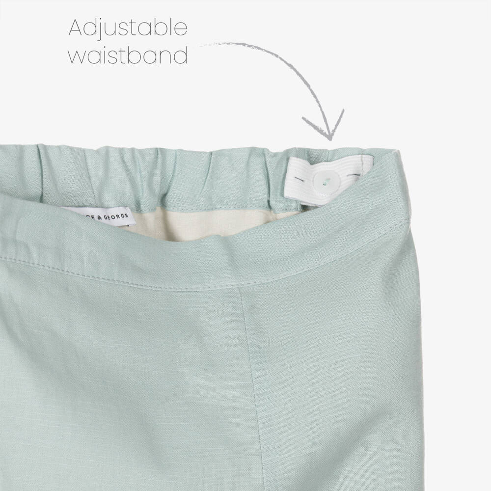 Beatrice & George-Khaki Embroidered Shorts Set | Childrensalon Outlet
