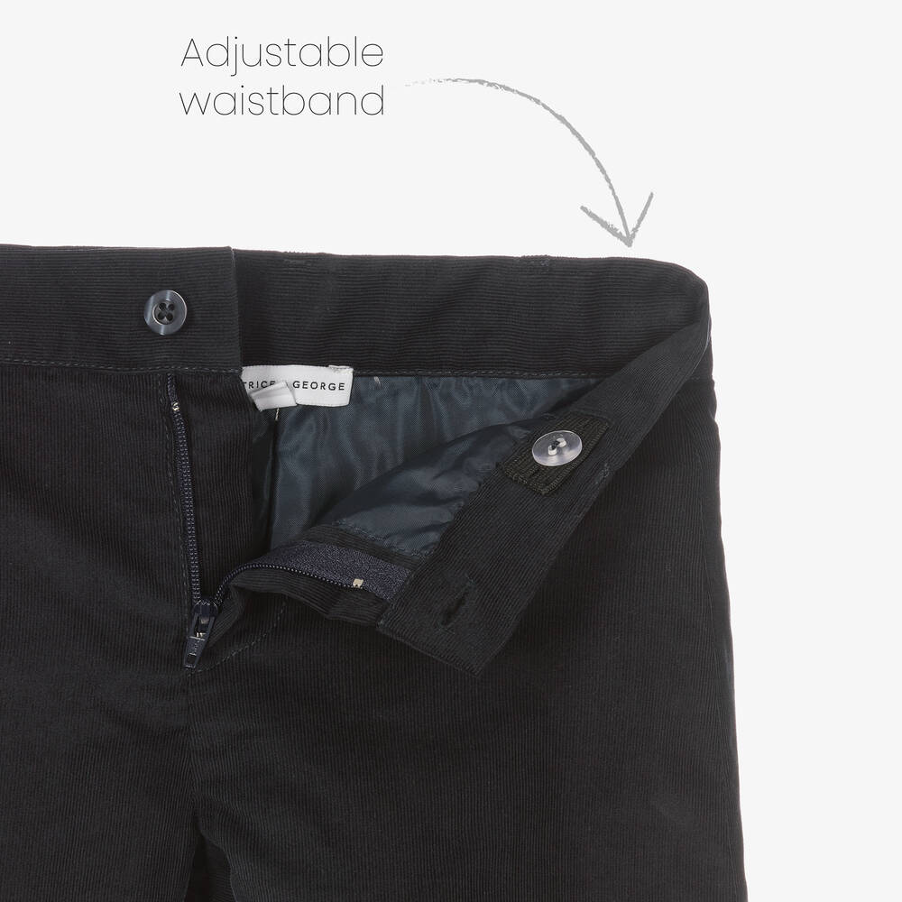 Beatrice & George - Navy Blue Cotton Corduroy Shorts