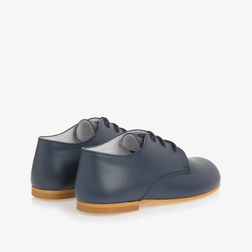 Beatrice & George-Navy Lace-Up Leather Brogues for Boys | Childrensalon Outlet