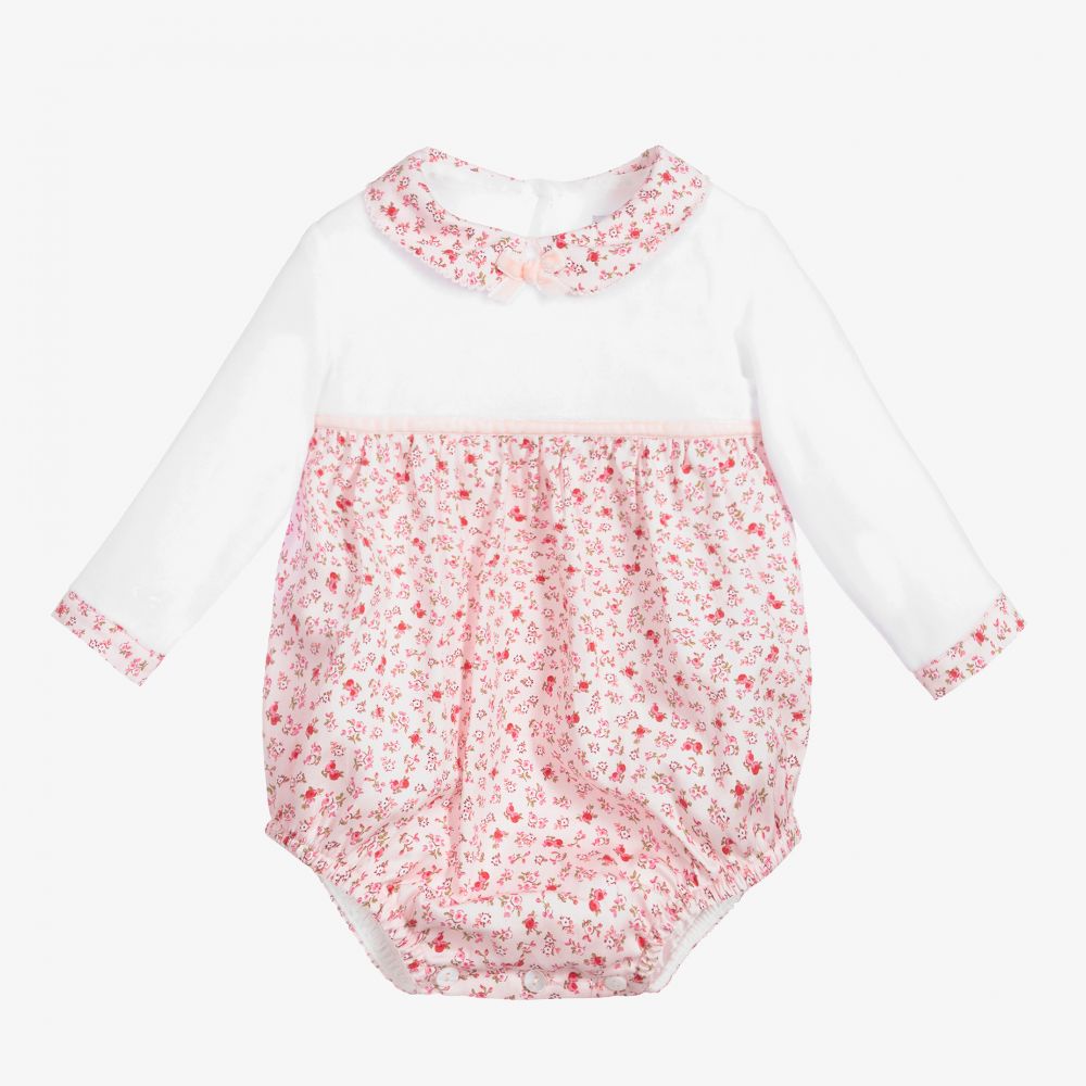 Beatrice & George - Pink Floral Cotton Shortie | Childrensalon