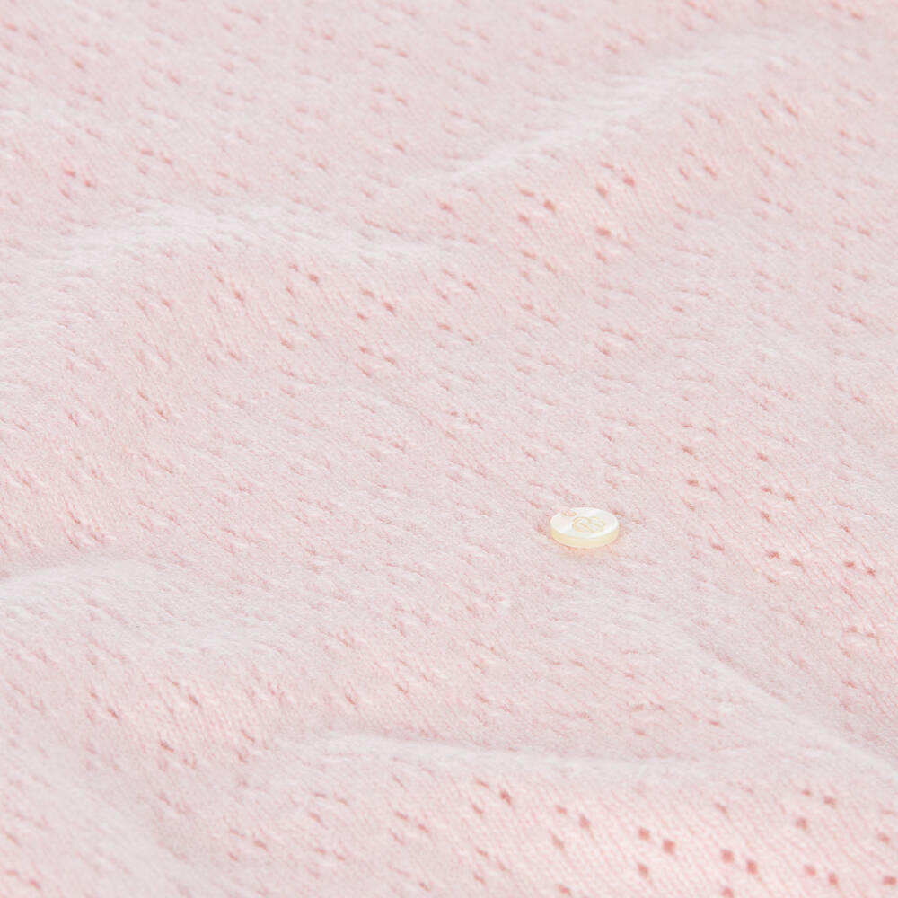 Beatrice & George-Розовое трикотажное одеяло из шерсти с кашемиром (100см) | Childrensalon Outlet