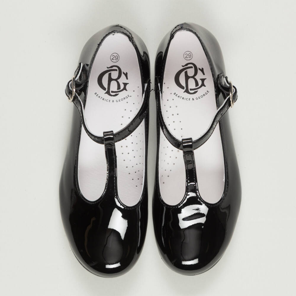 Beatrice & George-Preloved Girls Black Leather T-Bar Shoes (EU29 / UK11) | Childrensalon Outlet