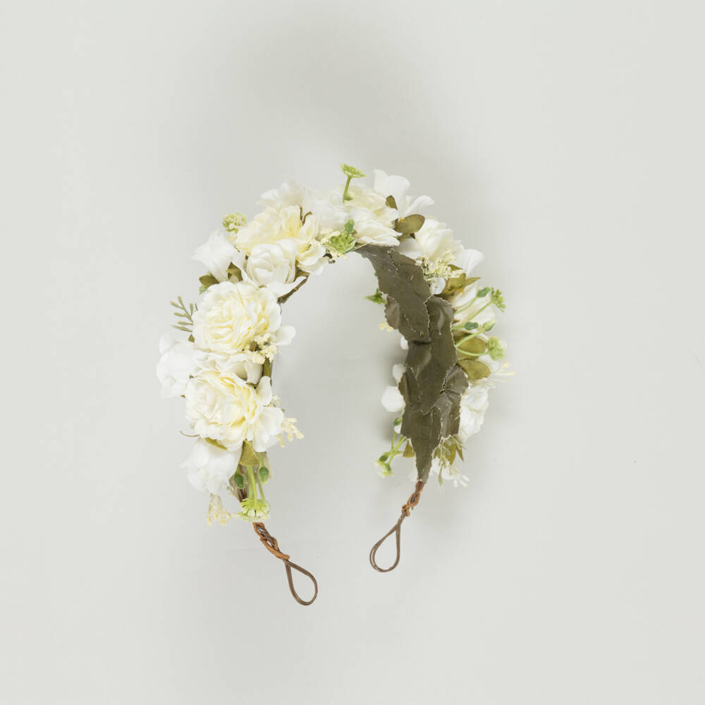 Beatrice & George-Preloved Girls Ivory Handmade Floral Garland (4 - 12 years) | Childrensalon Outlet