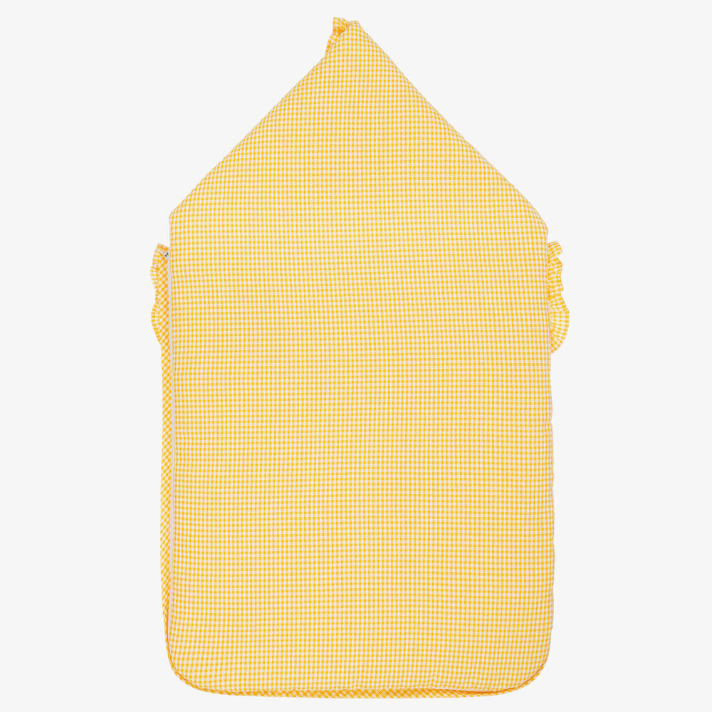 Beatrice & George-Yellow Cotton Seersucker Baby Nest (80cm) | Childrensalon Outlet