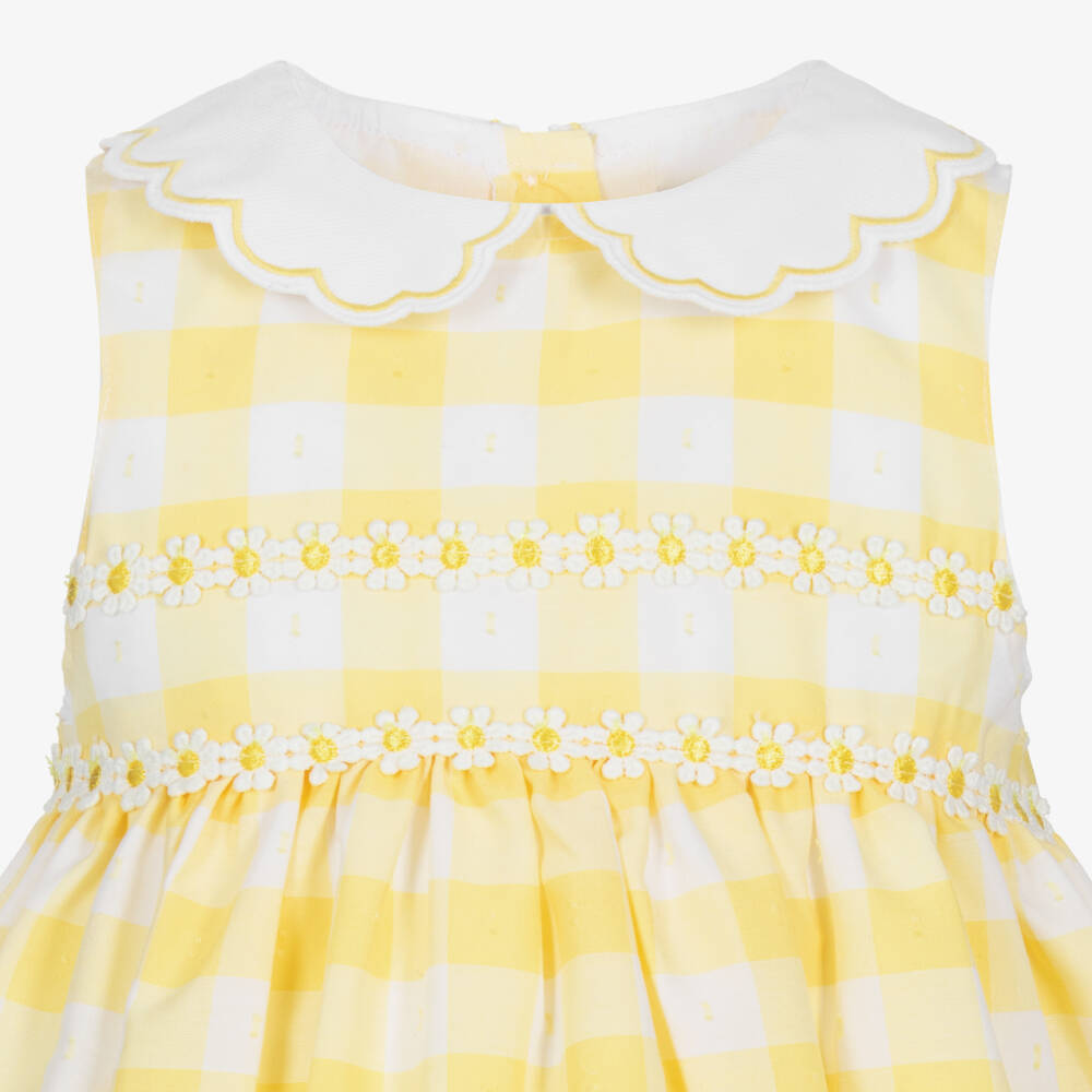 Beatrice & George-Yellow Gingham Dress | Childrensalon Outlet