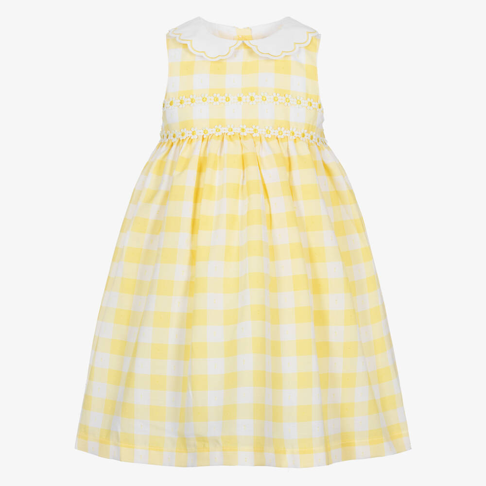 Beatrice & George-Yellow Gingham Dress | Childrensalon Outlet