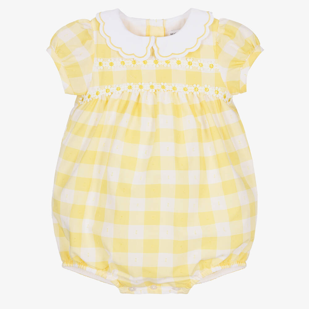 Beatrice & George-Yellow Gingham Shortie | Childrensalon Outlet