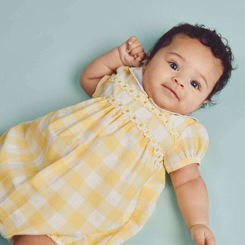 Beatrice & George-Yellow Gingham Shortie | Childrensalon Outlet
