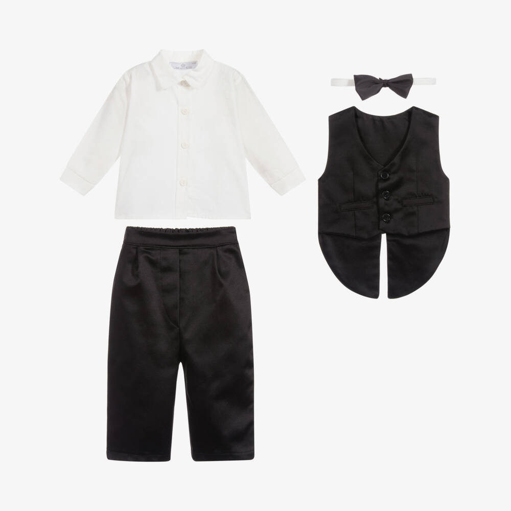 Beau KiD-Baby Boys Black Waistcoat Suit | Childrensalon Outlet