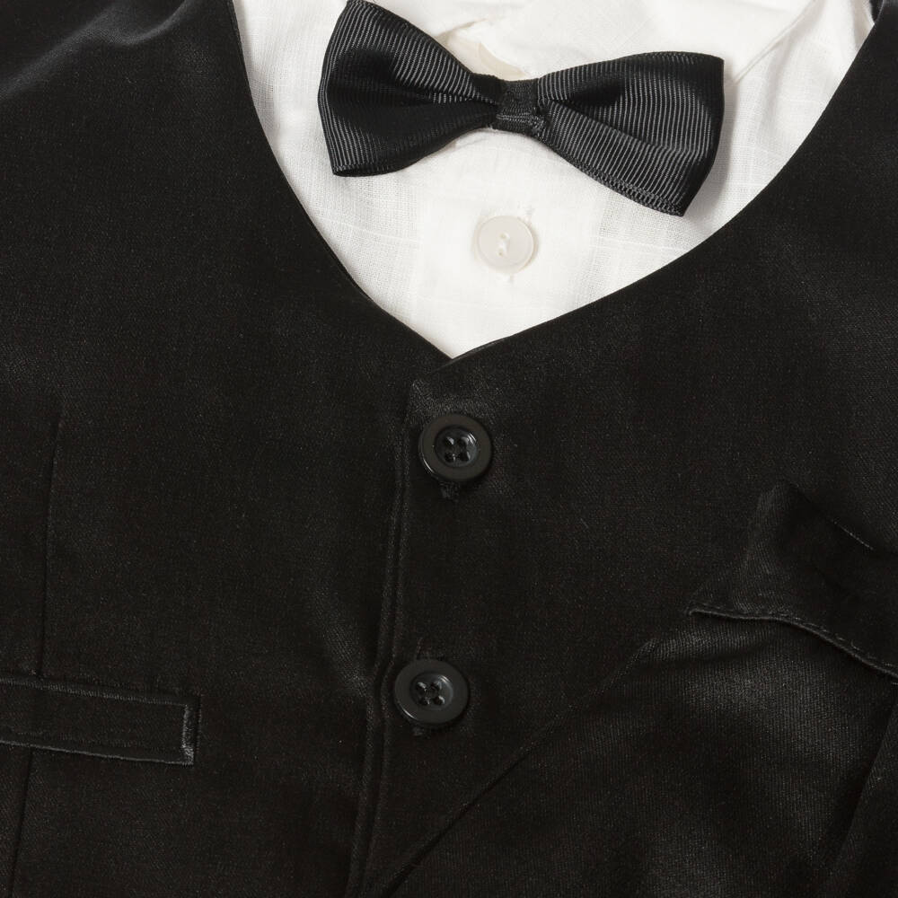 Beau KiD-Baby Boys Black Waistcoat Suit | Childrensalon Outlet