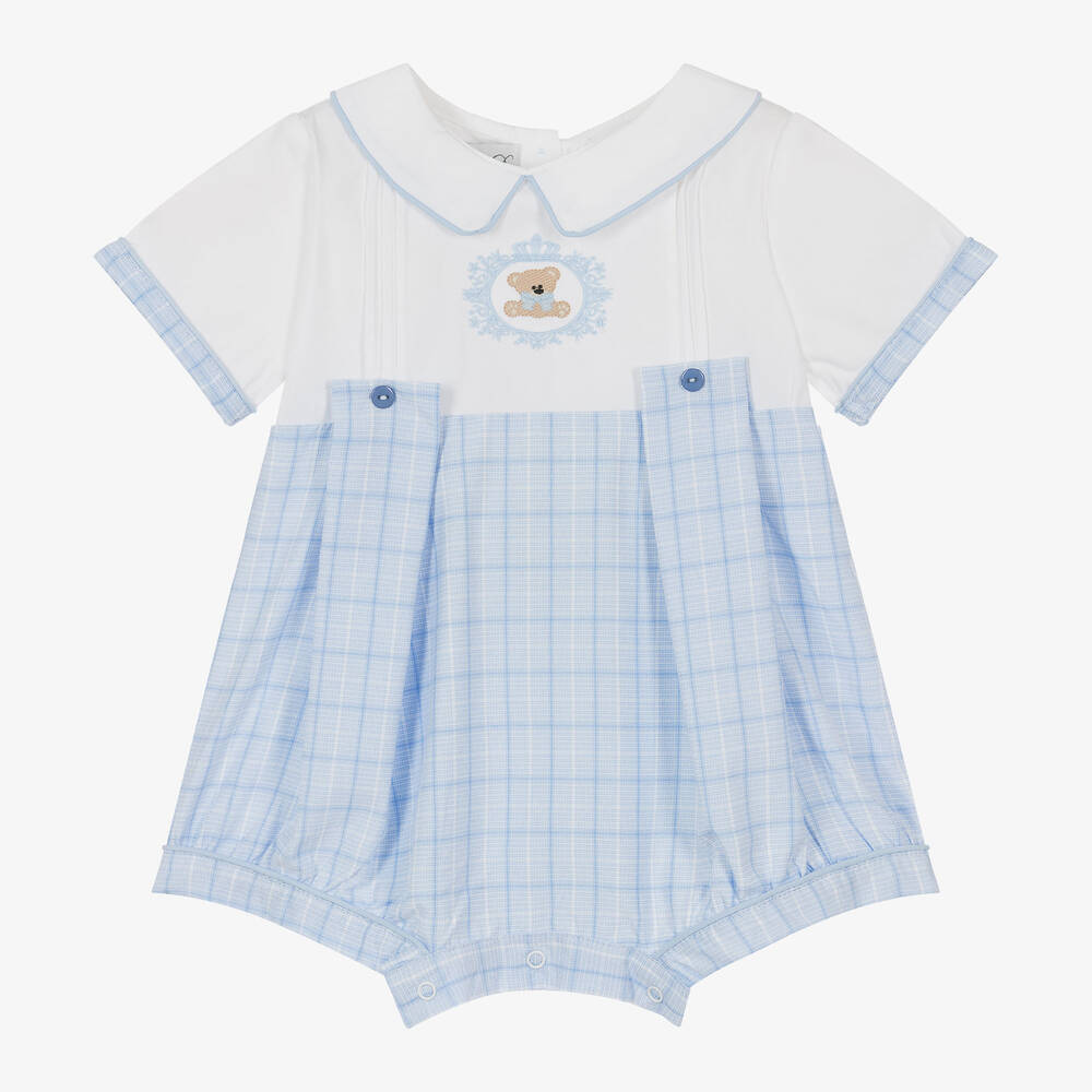 Beau KiD-Baby Boys Blue Cotton Bear Shortie | Childrensalon Outlet