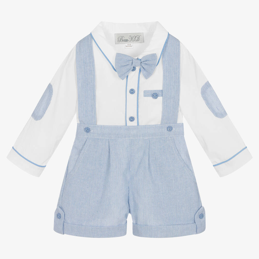 Beau KiD - Baby Boys Blue Cotton Shorts Set | Childrensalon