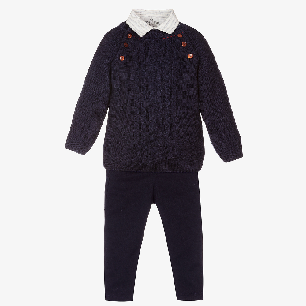 Beau KiD - Baby Boys Blue Trouser Set | Childrensalon