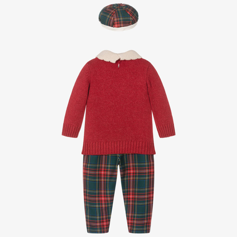 Boys red tartan trousers hot sale