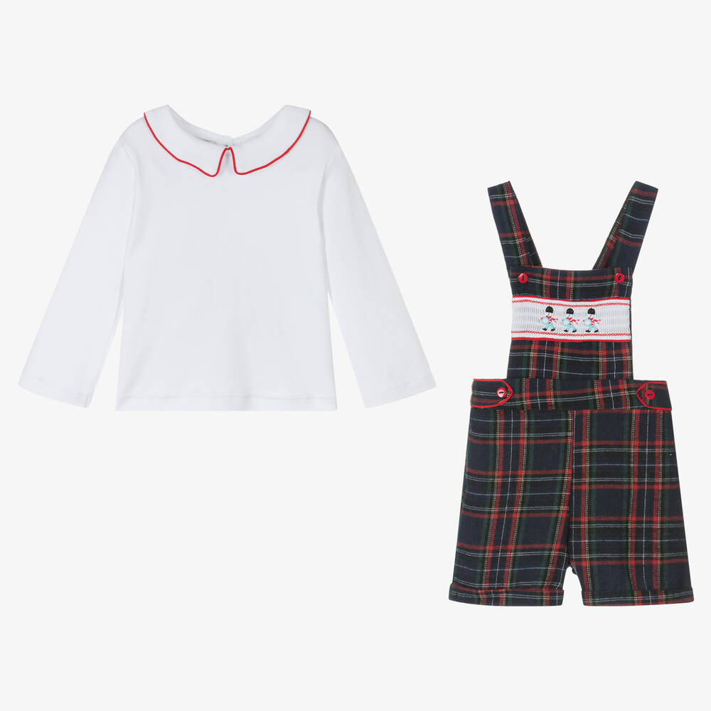 Beau KiD-Baby Boys Tartan Dungaree Set | Childrensalon Outlet
