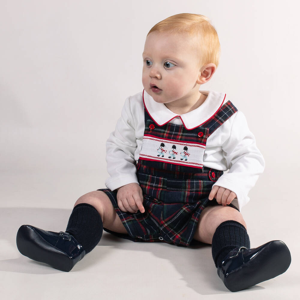 Beau KiD Baby Boys Tartan Dungaree Set