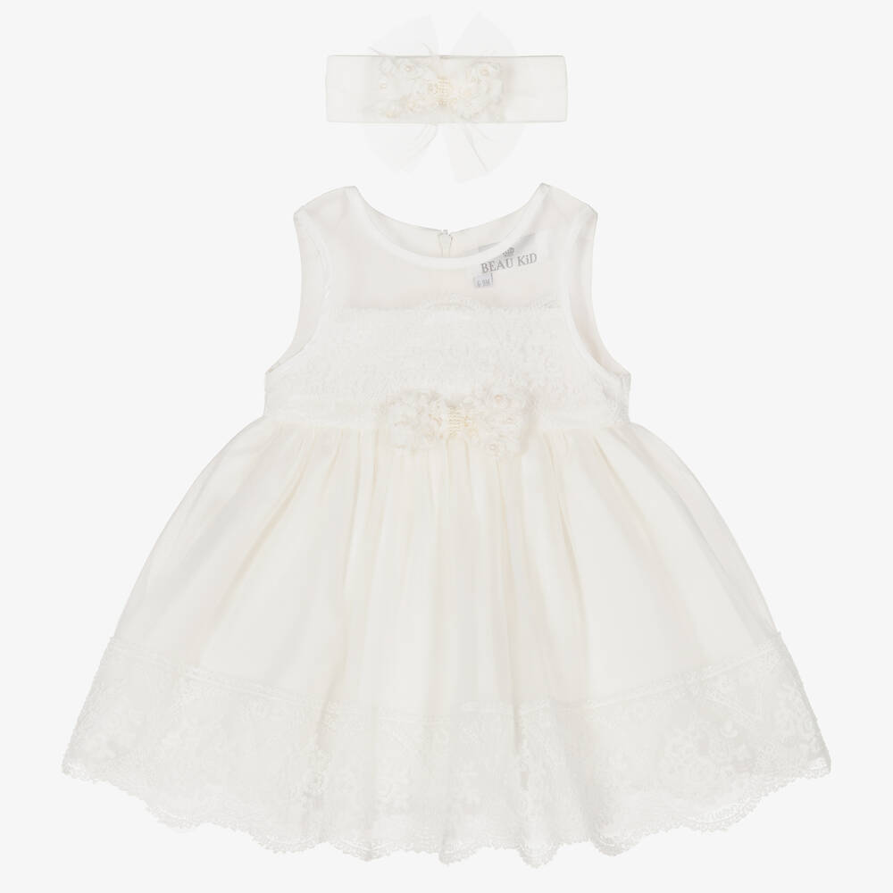 Beau KiD - Baby Girls Ivory Tulle Dress Set | Childrensalon