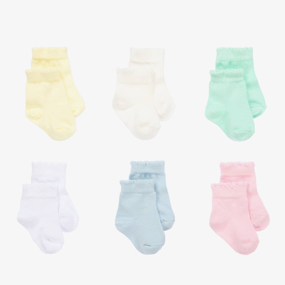 Beau KiD-جوارب قطن بألوان الباستيل للمولودات (عدد 6) | Childrensalon Outlet