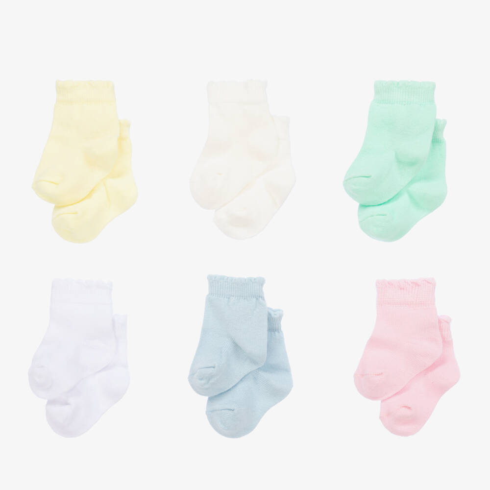 Beau KiD-Baby Girls Pastel Cotton Socks (6 Pack) | Childrensalon Outlet