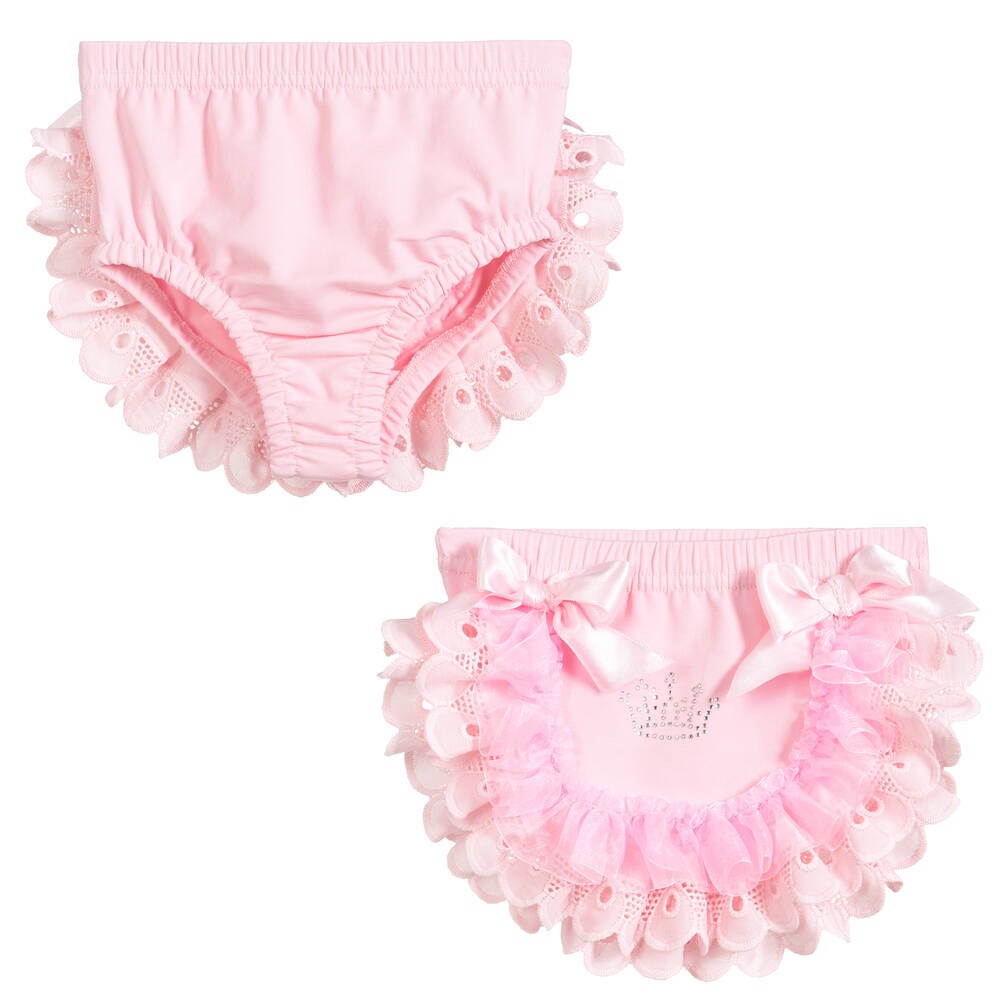 Beau KiD - Розовые хлопковые шортики на подгузник для малышек | Childrensalon