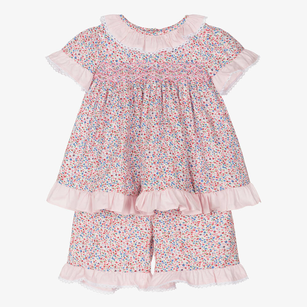 Beau KiD-Розовое платье и шорты из хлопка в цветочек | Childrensalon Outlet