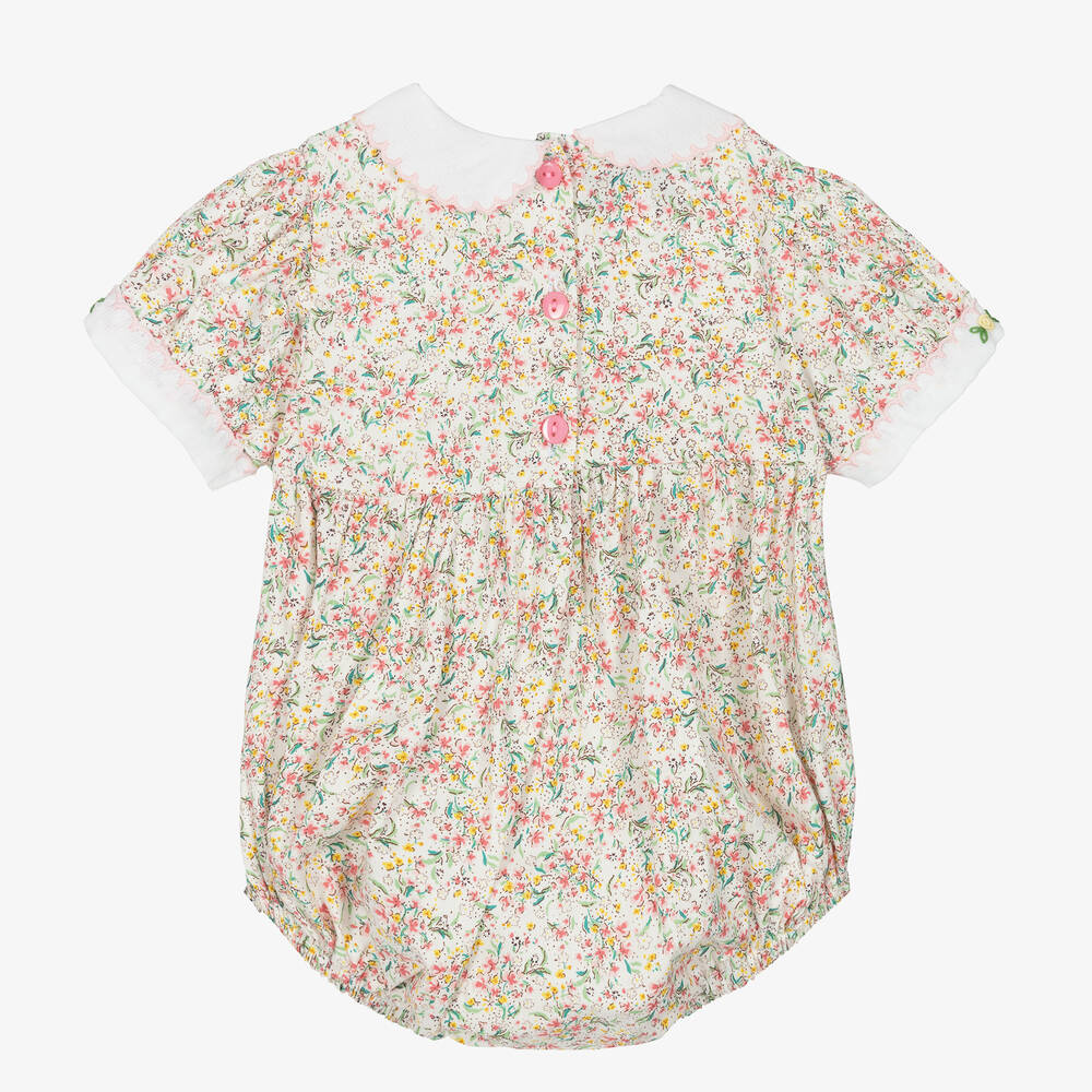 Beau KiD-Baby Girls Pink Floral Cotton Shortie | Childrensalon Outlet