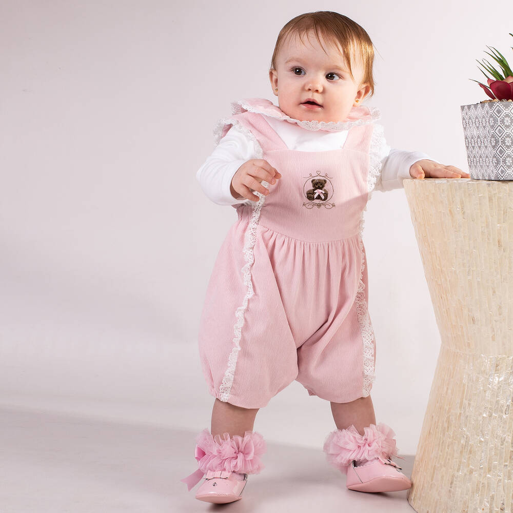 Beau KiD-Топ и розовый полукомбинезон с медвежонком | Childrensalon Outlet