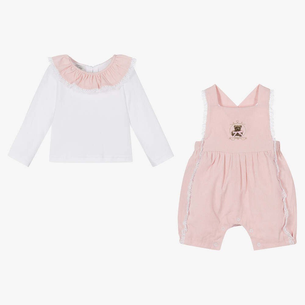 Beau KiD-Топ и розовый полукомбинезон с медвежонком | Childrensalon Outlet