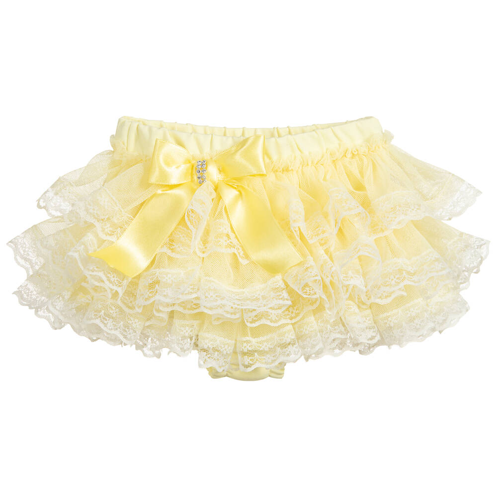 Beau KiD - Baby Girls Yellow Cotton Bloomer Shorts | Childrensalon