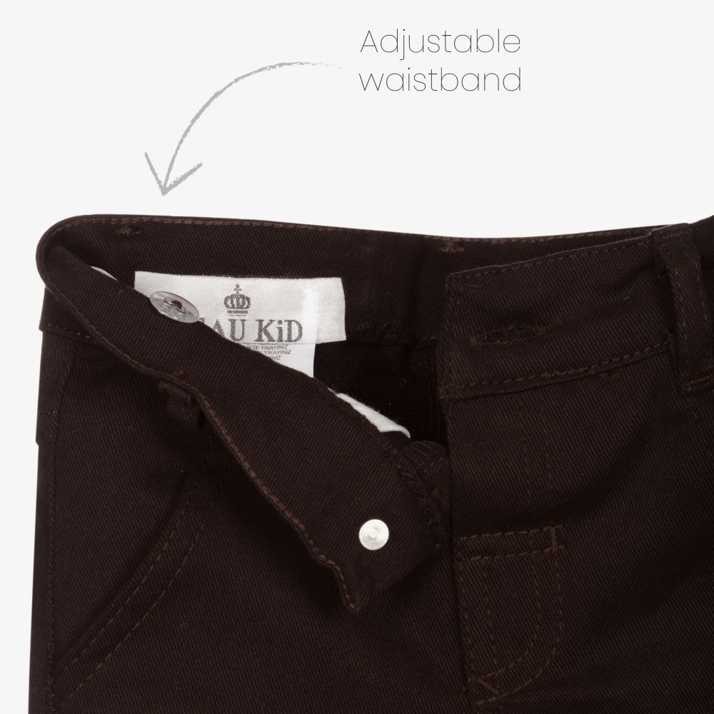 بو كيد-Beige & Brown Baby Trouser Set | Childrensalon Outlet