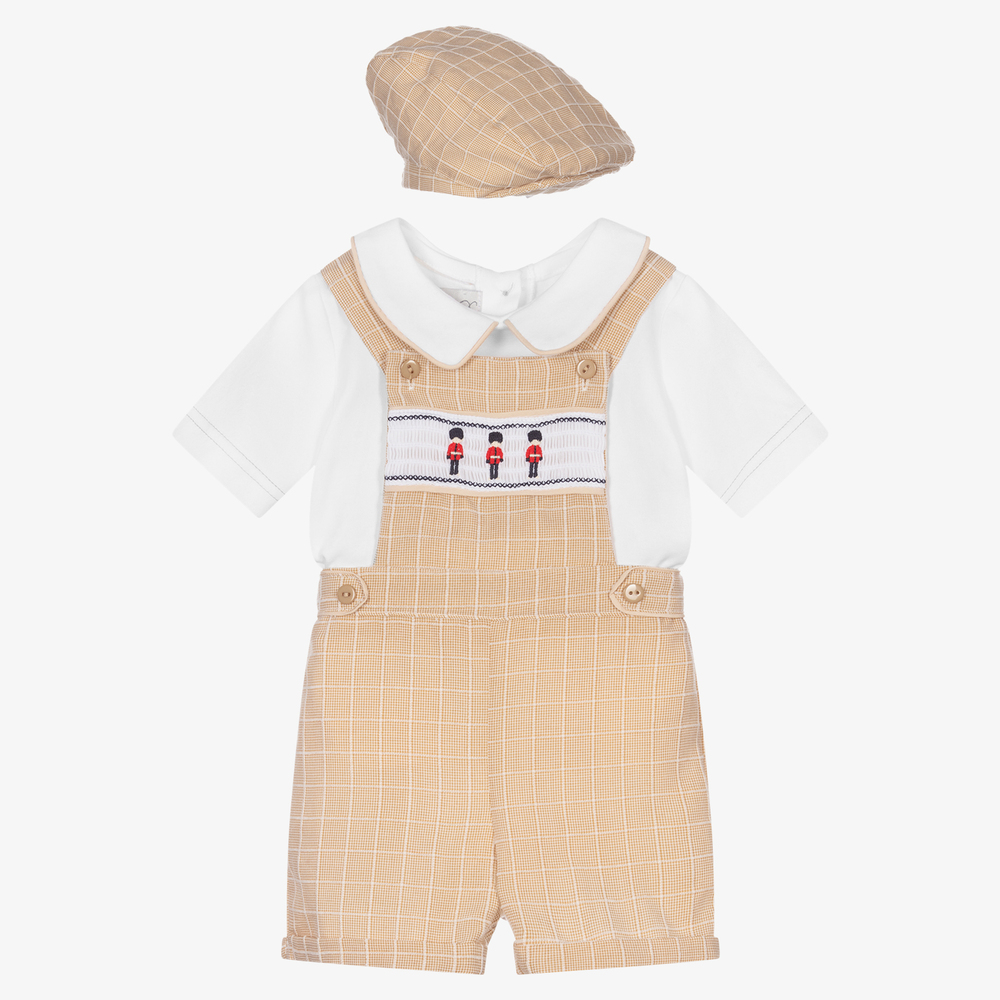 Beau KiD - Beige & White Baby Shorts Set | Childrensalon