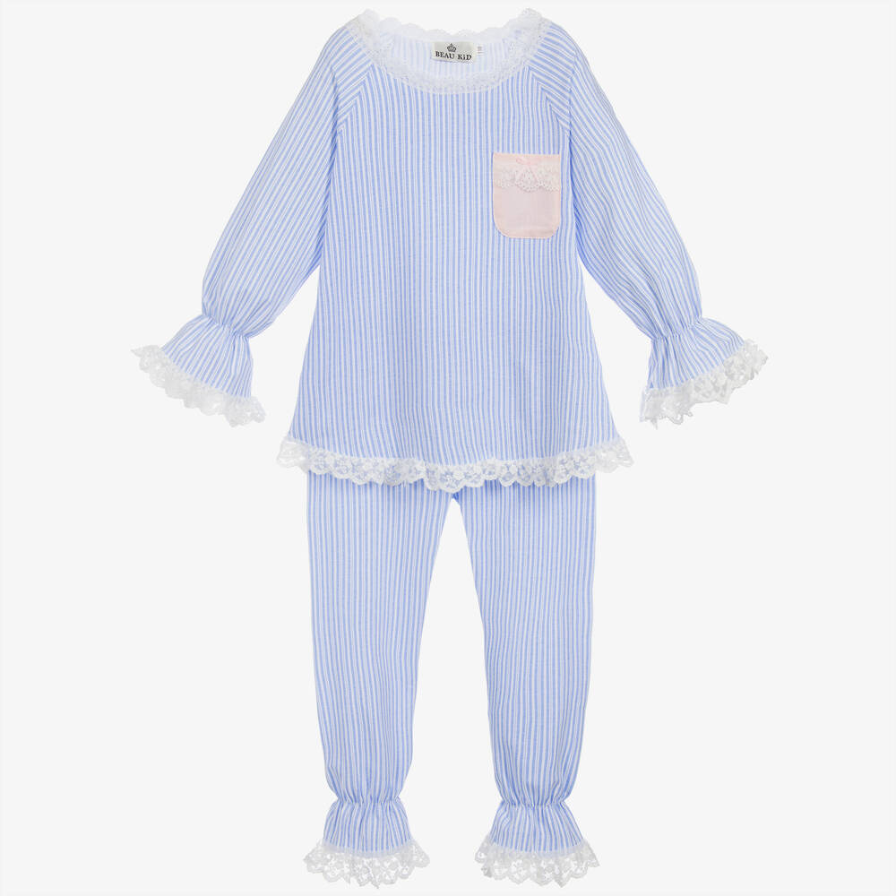 Beau KiD - Blauer Schlafanzug aus Baumwolljersey | Childrensalon