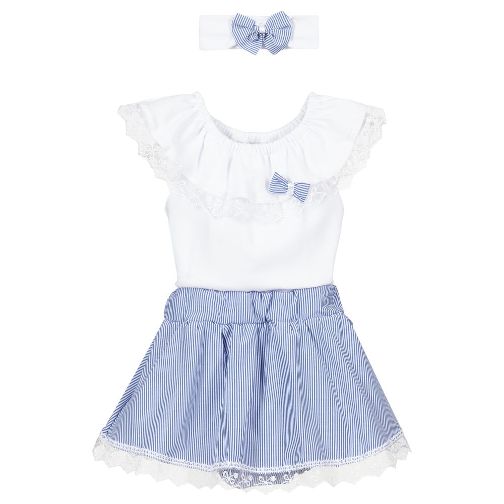 Beau KiD - Blue Cotton Skirt Set | Childrensalon