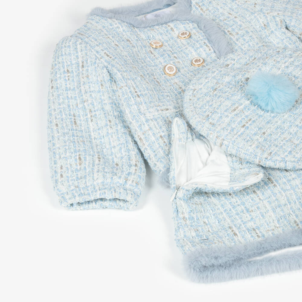 Beau KiD-Blue Tweed Shorts Set | Childrensalon Outlet