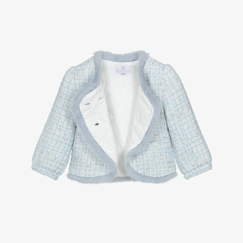 Beau KiD-Blue Tweed Shorts Set | Childrensalon Outlet