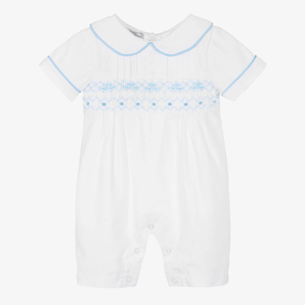 Beau KiD - Combi-short bleue et blanche en coton | Childrensalon