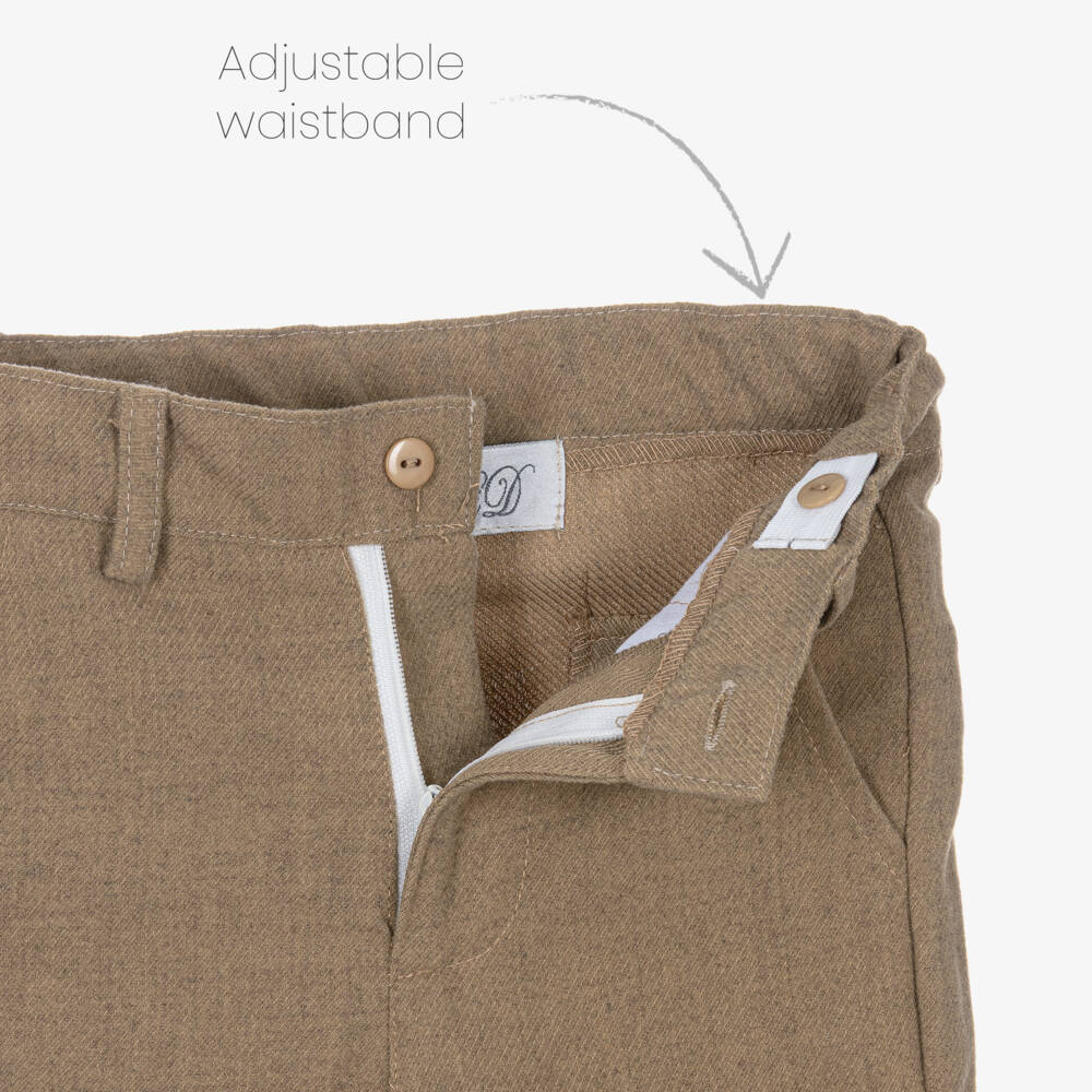 Beau KiD-Boy Brown & Ivory Trouser Set with Hat | Childrensalon Outlet