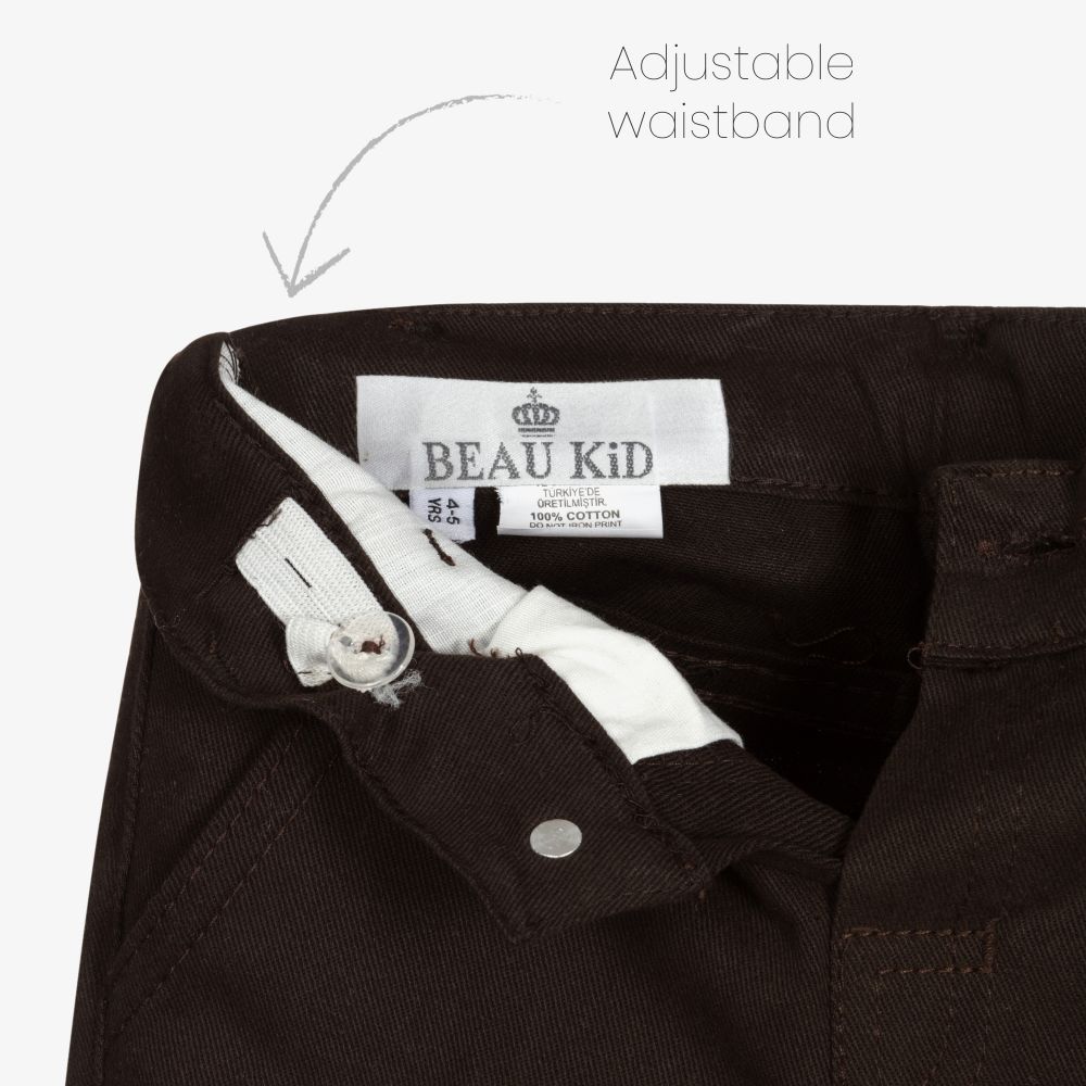 Beau KiD-Boys Beige & Brown Trouser Set | Childrensalon Outlet