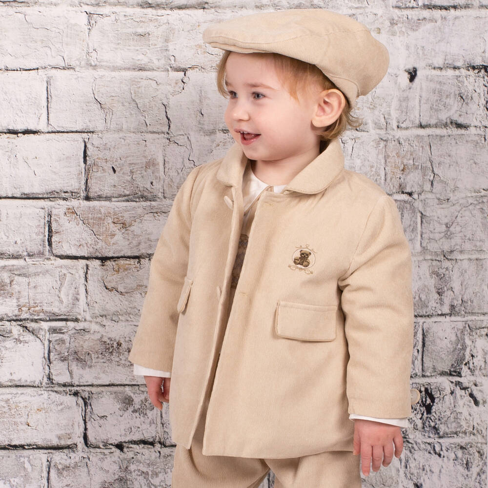 Beau KiD-Бежевый вельветовый комплект пальто для мальчиков | Childrensalon Outlet