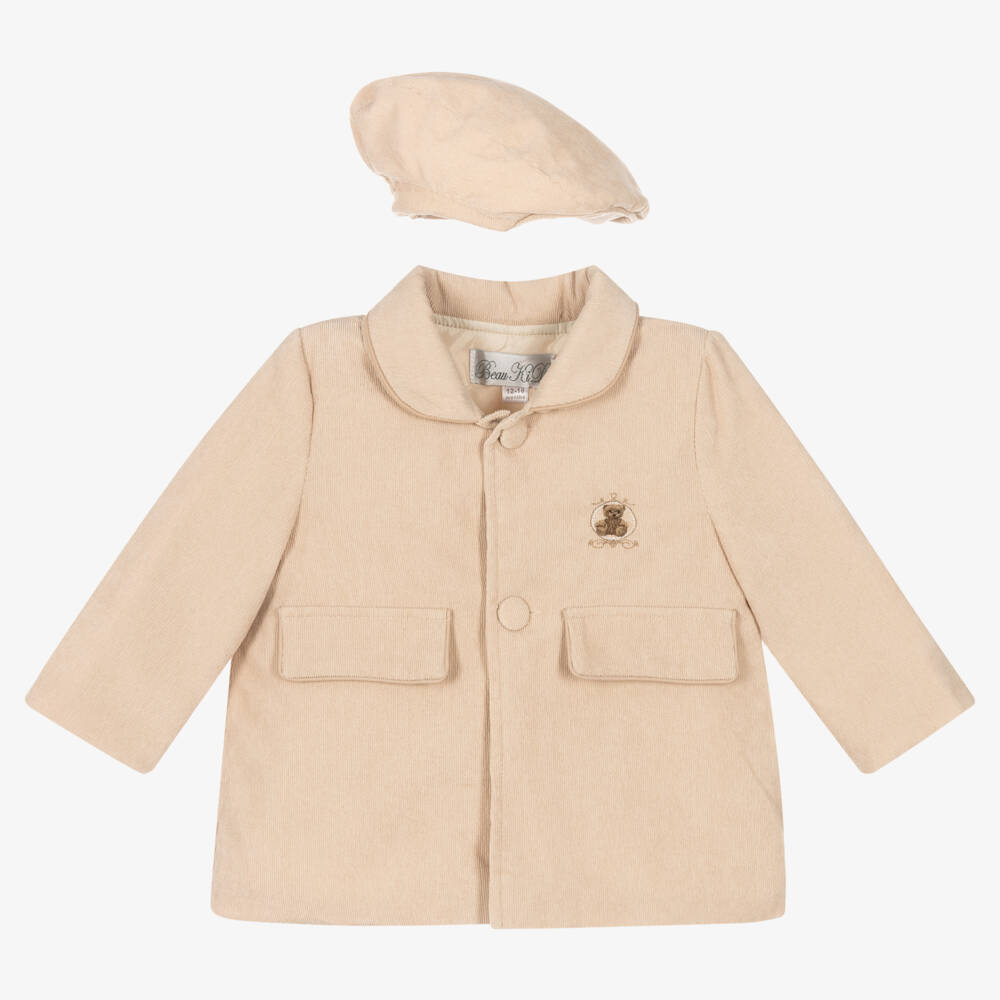 Beau KiD-Бежевый вельветовый комплект пальто для мальчиков | Childrensalon Outlet