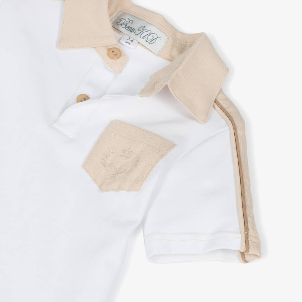 Beau KiD-Бежевый хлопковый комплект рубашка поло для мальчиков | Childrensalon Outlet