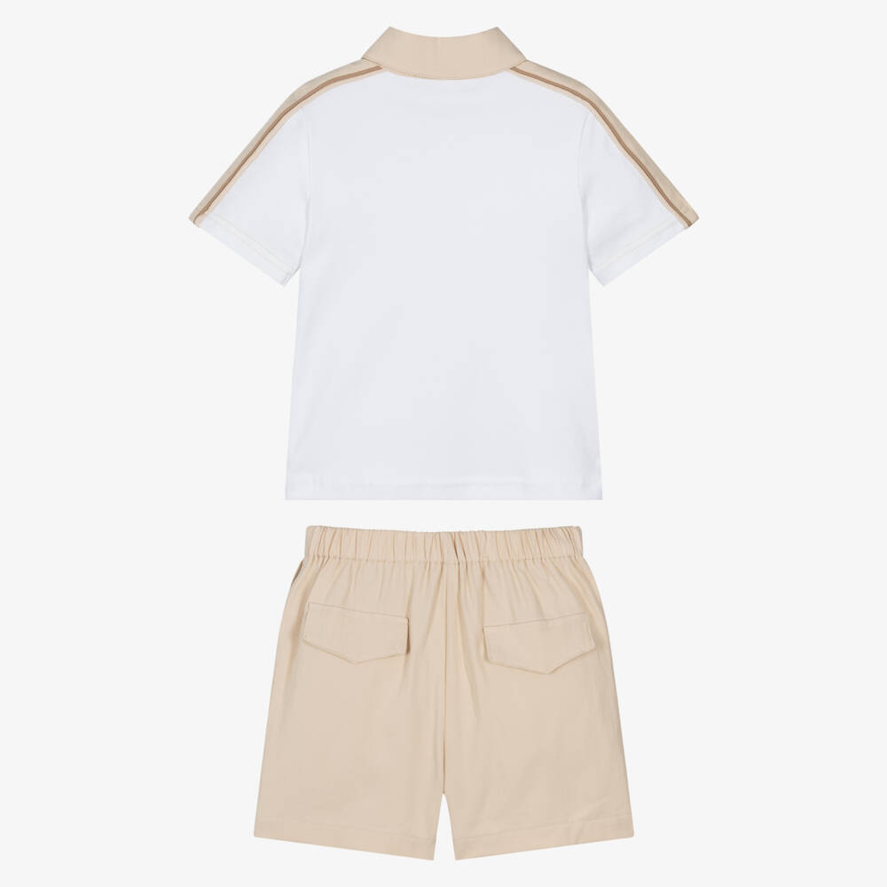 Beau KiD-Бежевый хлопковый комплект рубашка поло для мальчиков | Childrensalon Outlet