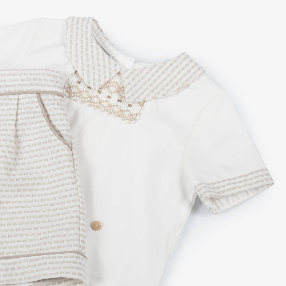 Beau KiD-Boys Beige & Ivory Cotton Ensemble | Childrensalon Outlet