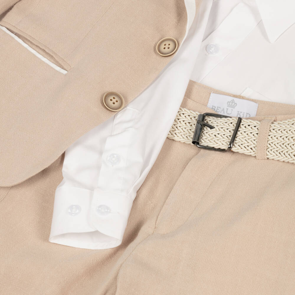 Beau KiD-Костюм из бежевого льна для мальчиков | Childrensalon Outlet