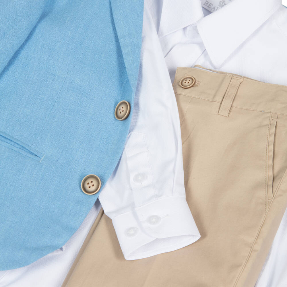 Beau KiD-Костюм синий и бежевый для мальчиков | Childrensalon Outlet