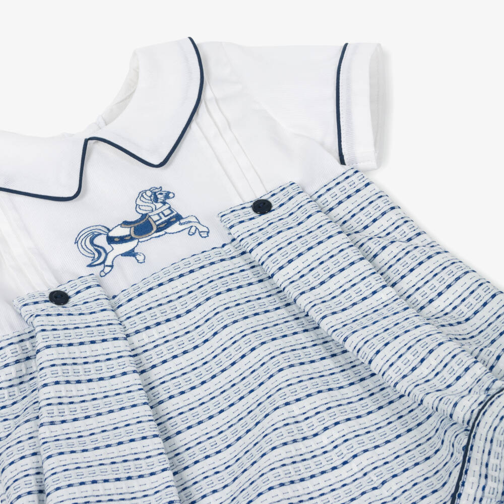Beau KiD-Boys Blue Cotton Riding Shortie | Childrensalon Outlet