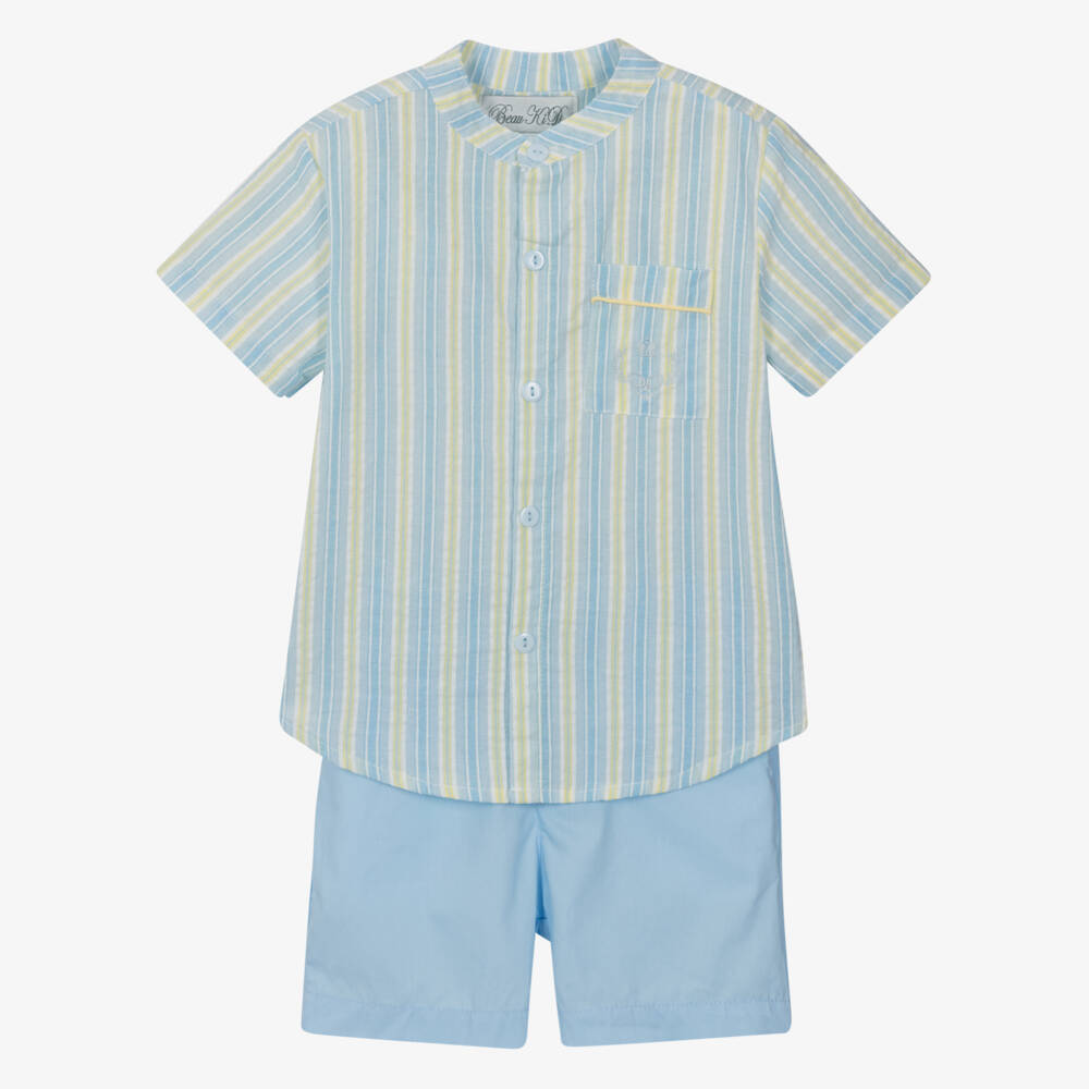 Beau KiD-Комплект из синего хлопка в полоску для мальчиков | Childrensalon Outlet