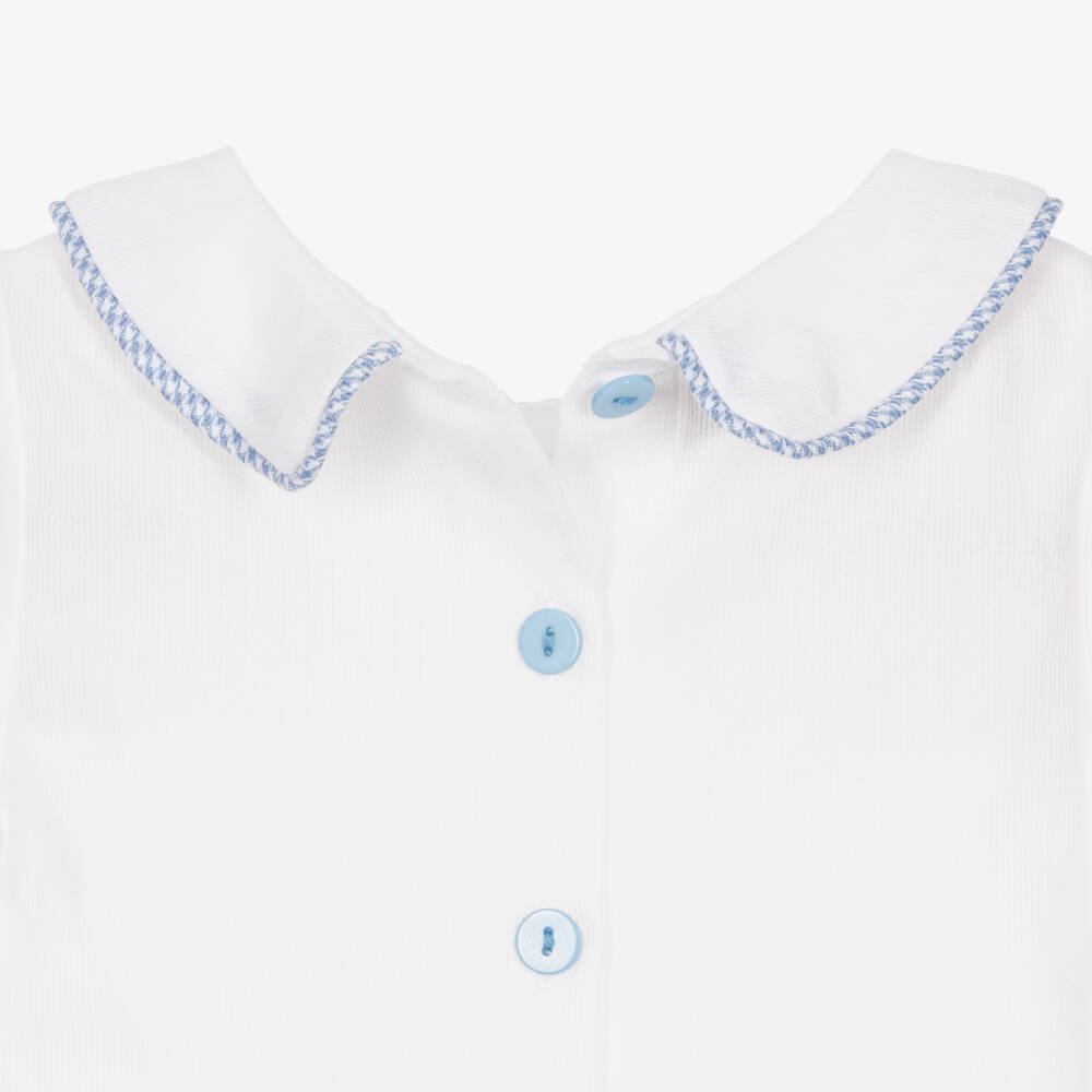 Beau KiD-Boys Blue Houndstooth Cap & Dungaree Set | Childrensalon Outlet
