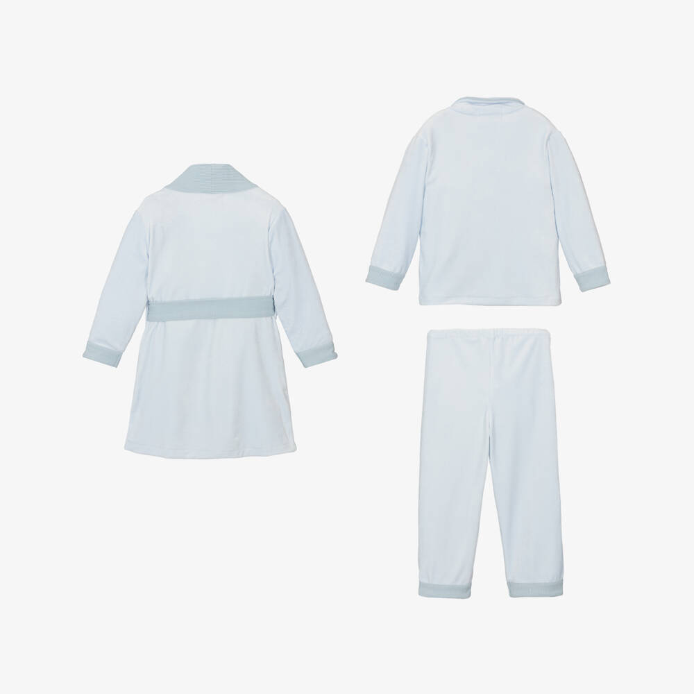 Beau KiD-Boys Blue Pyjamas & Dressing Gown Set | Childrensalon Outlet