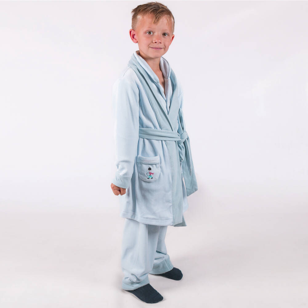 Beau KiD-Boys Blue Pyjamas & Dressing Gown Set | Childrensalon Outlet